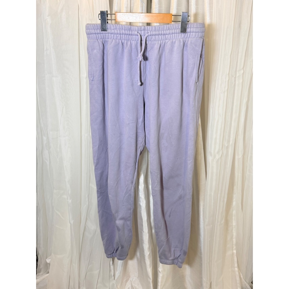 Tna Sweatpants Womens Large Lavender CozyAF Fleece Joggers Drawstring High Rise